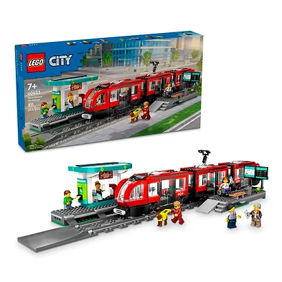 LEGO City: Трамвай и станция в центре города, 811 деталей (60423) - фото 1
