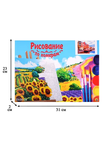 Набор для раскрашивания по номерам ТМ Рыжий Кот Холст с красками 22х30см Яркие дома у канала (Арт. HS283) - фото 3