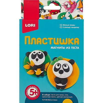 Набор для творчества LORI Пластишка.Магниты из теста Милые панды - фото 2