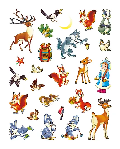 В лесу родилась ёлочка. Новогодний плакат с наклейками - фото 8