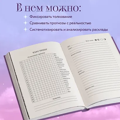 Книга для записей А5 72л "Блокнот для записи раскладов Таро (сиреневый)" контент - фото 4