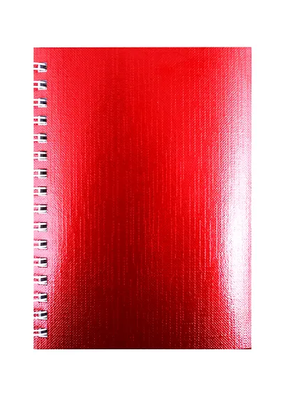 Записная книжка А6 80л кл. "METALLIC" обл. красн.бумвинил, гребень - фото 1