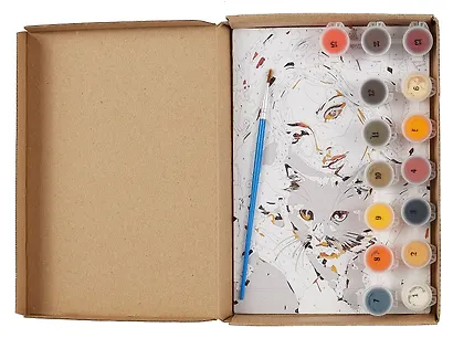 Картина-раскраска по номерам Mini "Девушка с любимым котиком" (20х14 см) - фото 2