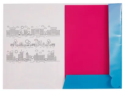 Бумага цветная 10 цветов, 10 листов А4 "Город будущего" самоклеящаяся, в папке - фото 3