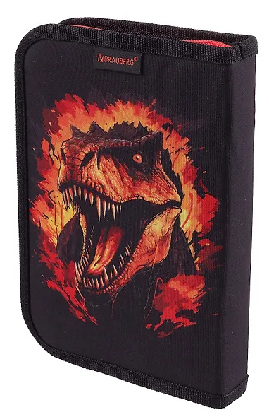 Пенал 1 отделение "Fire dino" с наполнением, 21*14 см, 24 предмета - фото 2