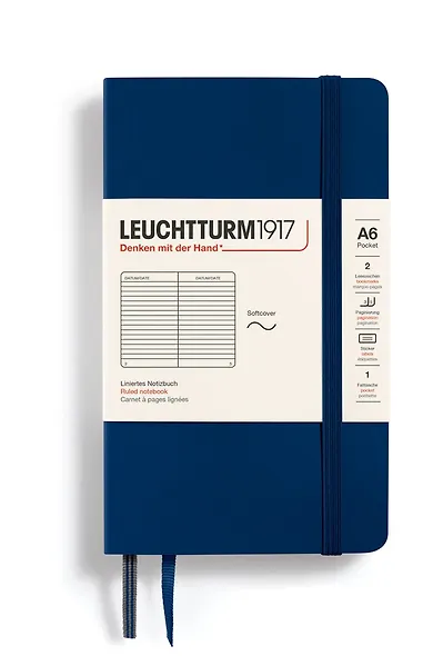 Записная книжка «Classic» А6, 61 листов в линейку, синий неви, Leuchtturm1917 - фото 1