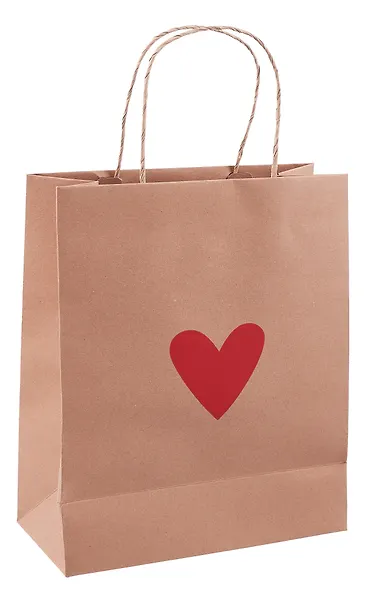 Пакет А5 26*22*10 "Сердечко" крафт - фото 2