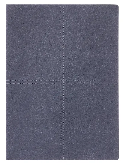 Ежедневник недат. А5+ 160л "Нубук" пепельно-голубой, кожзам, мягк.переплет, тонир.блок, блинт.тиснение, справ.мат-лы, 2 ляссе, инд.уп - фото 1