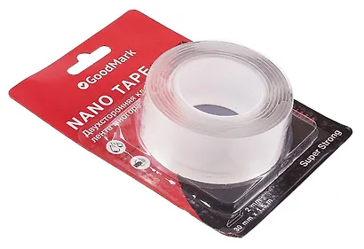 Лента клейкая 30мм*1,5м "Nano tape" двусторонняя, GoodMark - фото 2