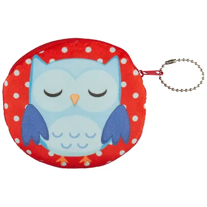 Косметичка-кошелек Сова на фоне в горошек 11см (текстиль) 12-00702-owl - фото 1