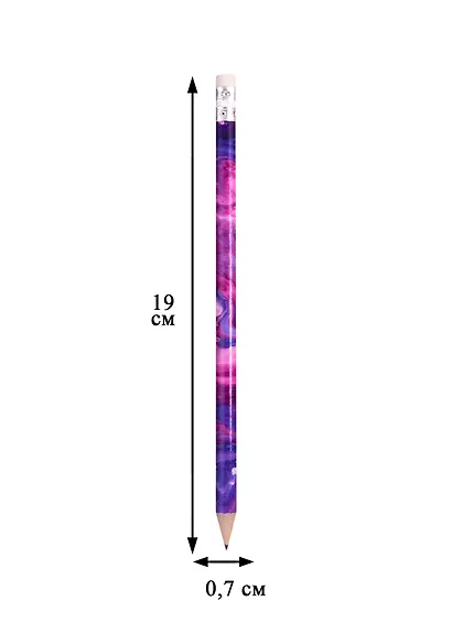 Карандаш Colorful style violet, чернографитный HB с ластиком - фото 2