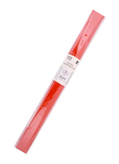 Бумага гофрированная "Красная" 50*250см, 32г/м2, инд.уп., подвес - фото 1