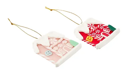 Набор новогодних подвесных украшений Пряничные домики (2шт) (пластик) (ПВХ бокс) (7х10) (12-07253CR-4) - фото 2