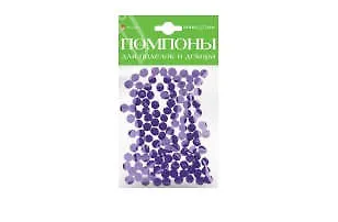 Набор для творчества HOBBY TIME, Помпоны пушистые Фиолетовые, 8мм, 120шт - фото 1