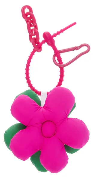 Брелок-обвес на сумку «Цветочек Фуксия/Зеленый», текстиль - фото 2