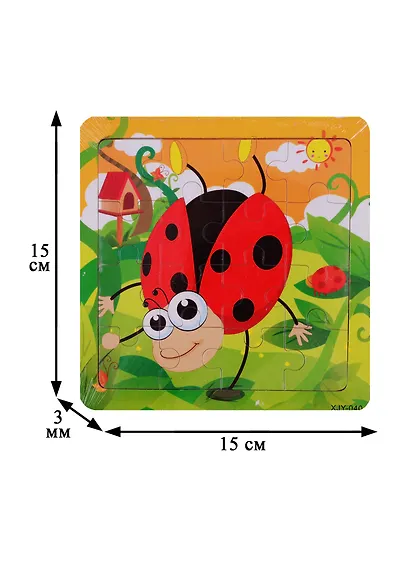 Развивающая рамка Божья коровка, дерево, 15х15 см XSY-040 - фото 2