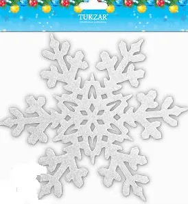 Украшение поролоновое Снежинка с блестками, 25см - фото 1