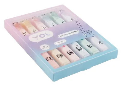 Текстовыделители Yoi, "Котики", 6 цветов - фото 7