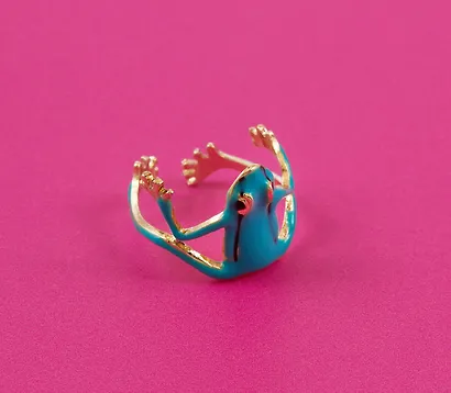 Колечко «Лягушечка», голубая, металл, Lafilaf - фото 5