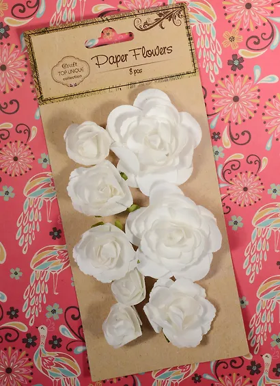 Цветы бумажные микс размеров, 8шт (C26004839W) - фото 2