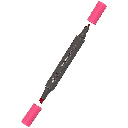 Маркер художественный "Сонет" розово-красный, двухсторон., тонк. и широк.долото, Сонет - фото 2