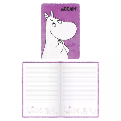 Книга для записей А5 80л лин. "MOOMIN" с мехом и патчем - фото 1