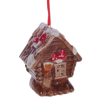 Украшение новогоднее Избушка с подсветкой, 3 варианта (керамика) (7х5х8) - фото 2