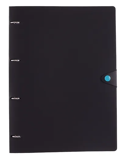 Тетрадь А4 80 листов, клетка, "Favorite Black. No 3" на кольцах, сменный блок, на кнопке - фото 1