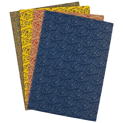 Набор цветного гофрированного картона с рисунком, 4 листа, 4 цвета, А4 - фото 2