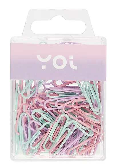 Скрепки 25 мм 70 штук винил, пастельные, круглые, Yoi - фото 3