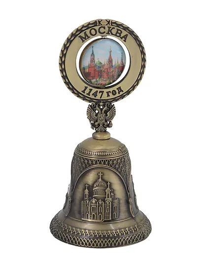 Колокольчик Москва Коллаж-ХВБ (металл) (цв. бронза, ст-цв) (039BR-20-19) - фото 1