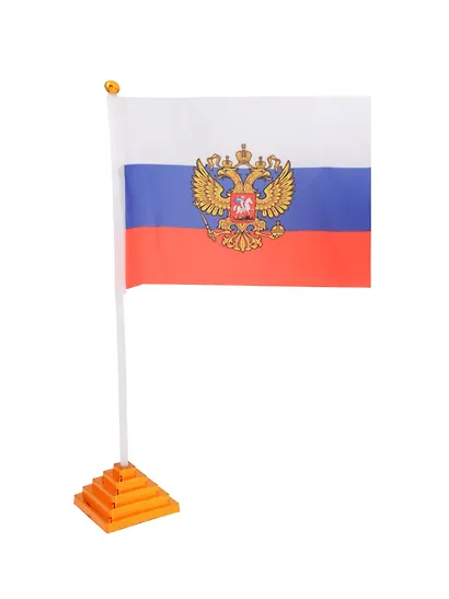 Флаг России настольный, высота 35 см, полотно 21*15 см - фото 2