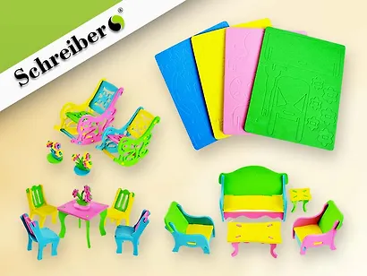 Пазл мягкий 3Д, Schreiber/Шрайбер, 21*15см, Мебель, в ассортименте - фото 1