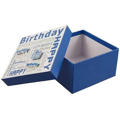 Подарочная коробка «Happy birthday», синяя, средняя - фото 2