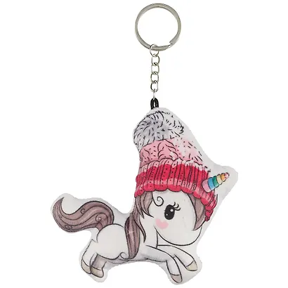 Брелок Единорог разноцветный (текстиль) (7х9) (12-0832A-QSDJS002) - фото 1
