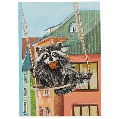 Блокнот «Енот на качелях», 192 страницы, А5 - фото 1