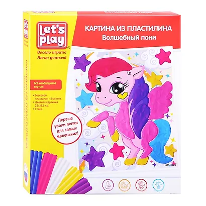 Картина из пластилина ТМ Let`s Play Волшебный пони, 22х18,5. - фото 1