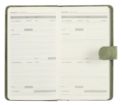 Ежедневник недат. А6+ 120л "Тиволи глосс" зеленый, кожзам, тв.переплет, тиснение фольгой, магнит.клапан, офсет, ляссе - фото 5