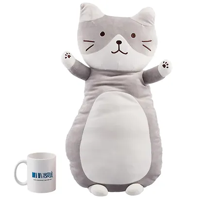 Мягкая игрушка Кот серый на спине (70 см) - фото 3