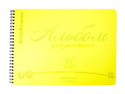 Альбом для рисования 30 листов А4 "Neon" желтый, спираль, Erich Krause - фото 4