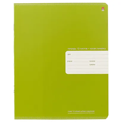 Тетрадь в косую линейку Альт, "Премиум металлик", 12 листов, в ассортименте - фото 1