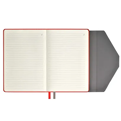 Ежедневник недат. А5 160л "Руффо" красный, серый, бежевый, иск.кожа, тв.переплет, офсет, ляссе - фото 11