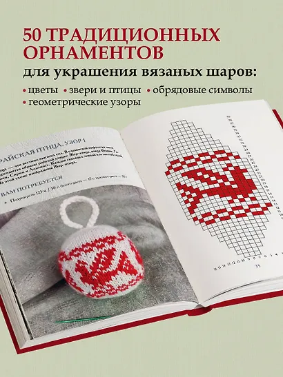 Самый теплый Новый год. Русские узоры. Вяжем на спицах елочные шары - фото 7