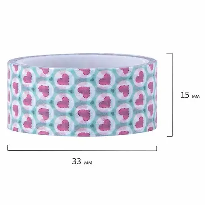 Клейкие WASHI-ленты для декора СЕРДЦА, 15 мм х 3 м, 7 цветов, рисовая бумага, ОСТРОВ СОКРОВИЩ, 661708 - фото 5