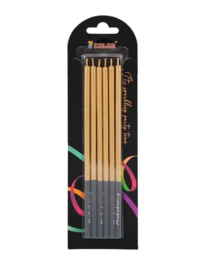 Набор свечей для торта Gold (золото) (6шт) (15см) (12-7color-candle_11) - фото 1