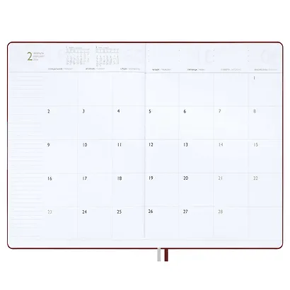 Ежедневник дат. 2026г. А4 120л "Шеврет глосс" бордовый, кожзам, мягк. переплет, тисн. фольгой, офсет, закругл.углы, справ.мат-лы, 2 ляссе, инд.уп, Escalada - фото 8