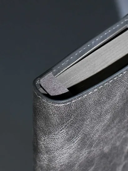 Ежедневник недатированный А5+ 160 листов "Фланстер" графитовый, мягк.переплёт, искусственная кожа - фото 13