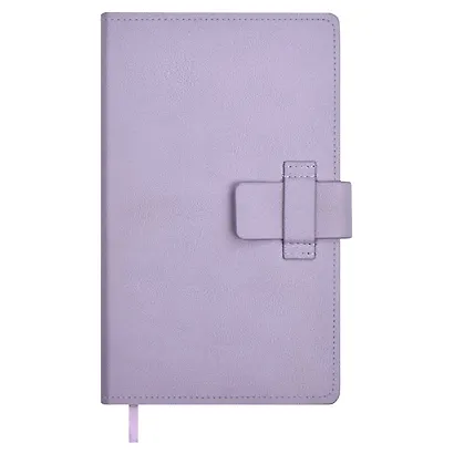 Ежедневник недатированный А6+ 160 листов "Краст" сиреневый, кожзам, твердый переплет, офсет, ляссе, застежка - фото 1