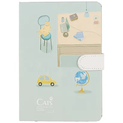 Блокнот с магнитной застёжкой «Котик в комнате», 128 листов, 19 х 13 см - фото 4