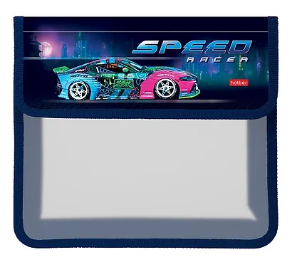 Папка для тетрадей А5 "City racing" 2отд., пластик, липучка. - фото 1